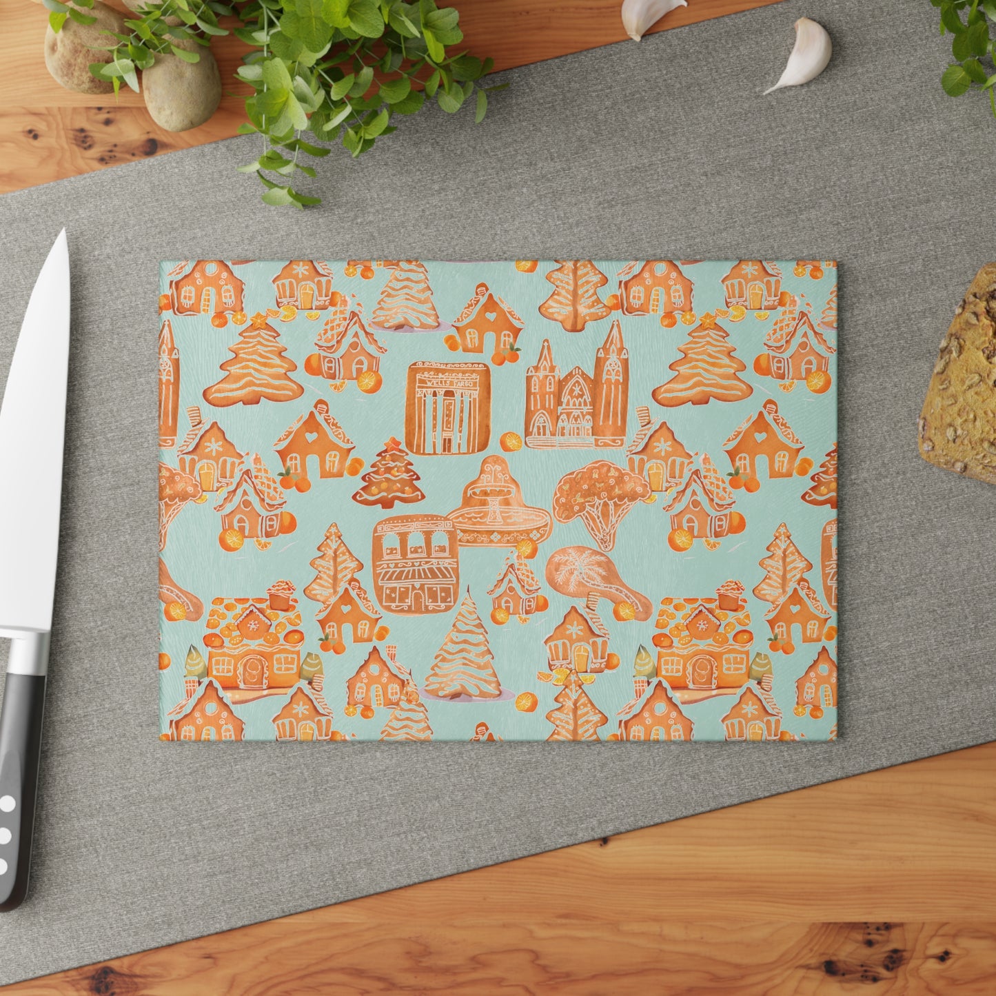 Old Towne Gingerbread Glass Cutting Board