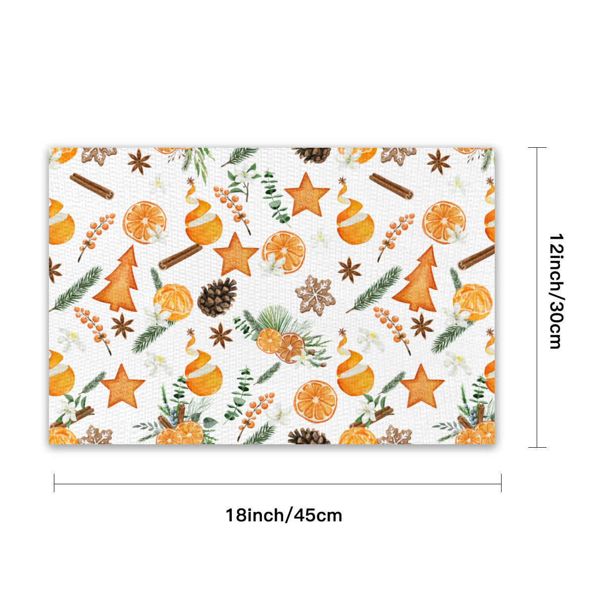 Citrus Spice Christmas Placemats in White