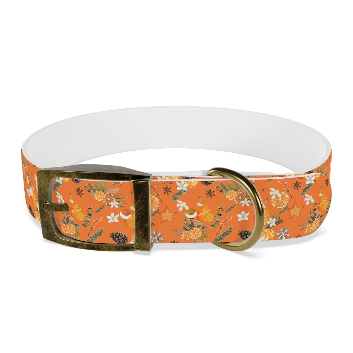 Christmas in Orange Dog Collar
