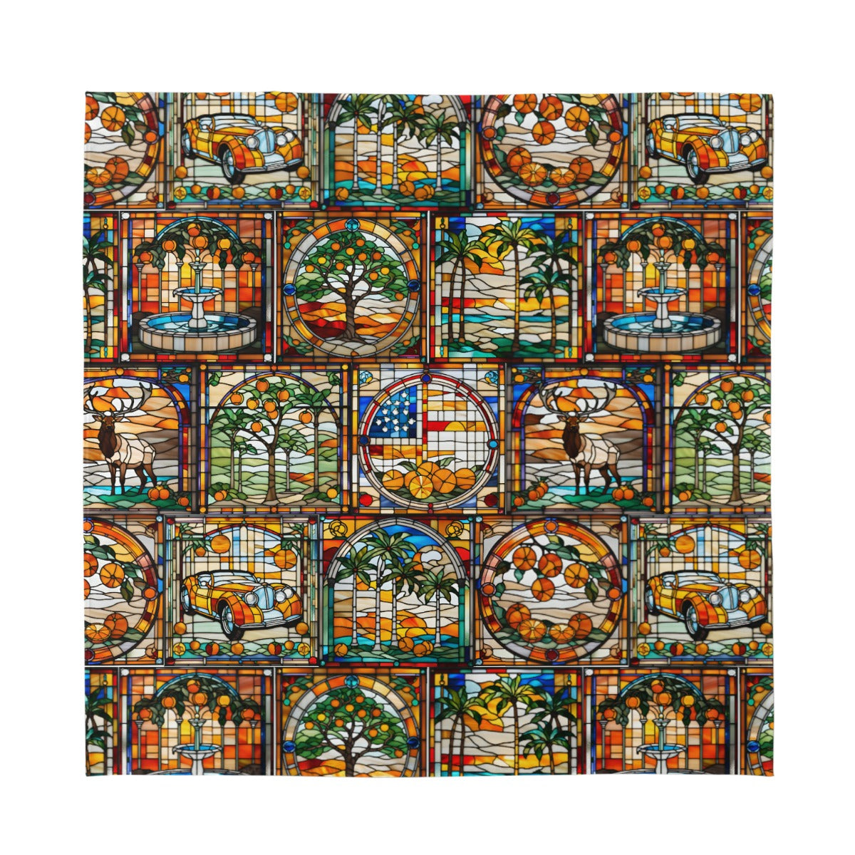 Elks Lodge Stained Glass Silk Bandana