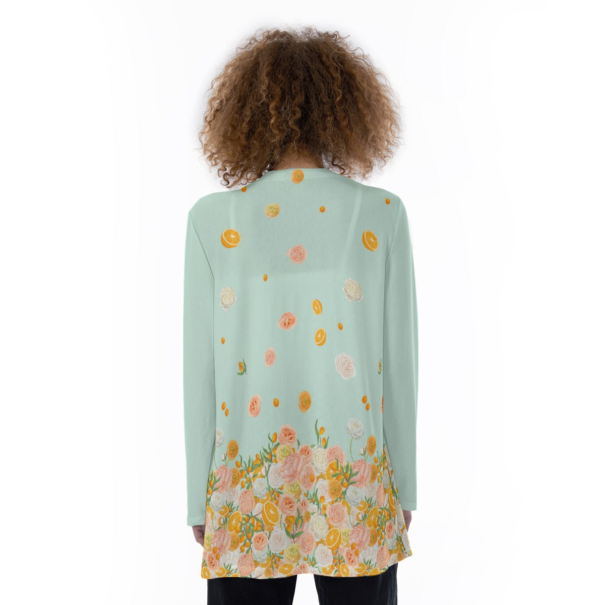 Citrus Blossom Women's Patch Pocket Cardigan