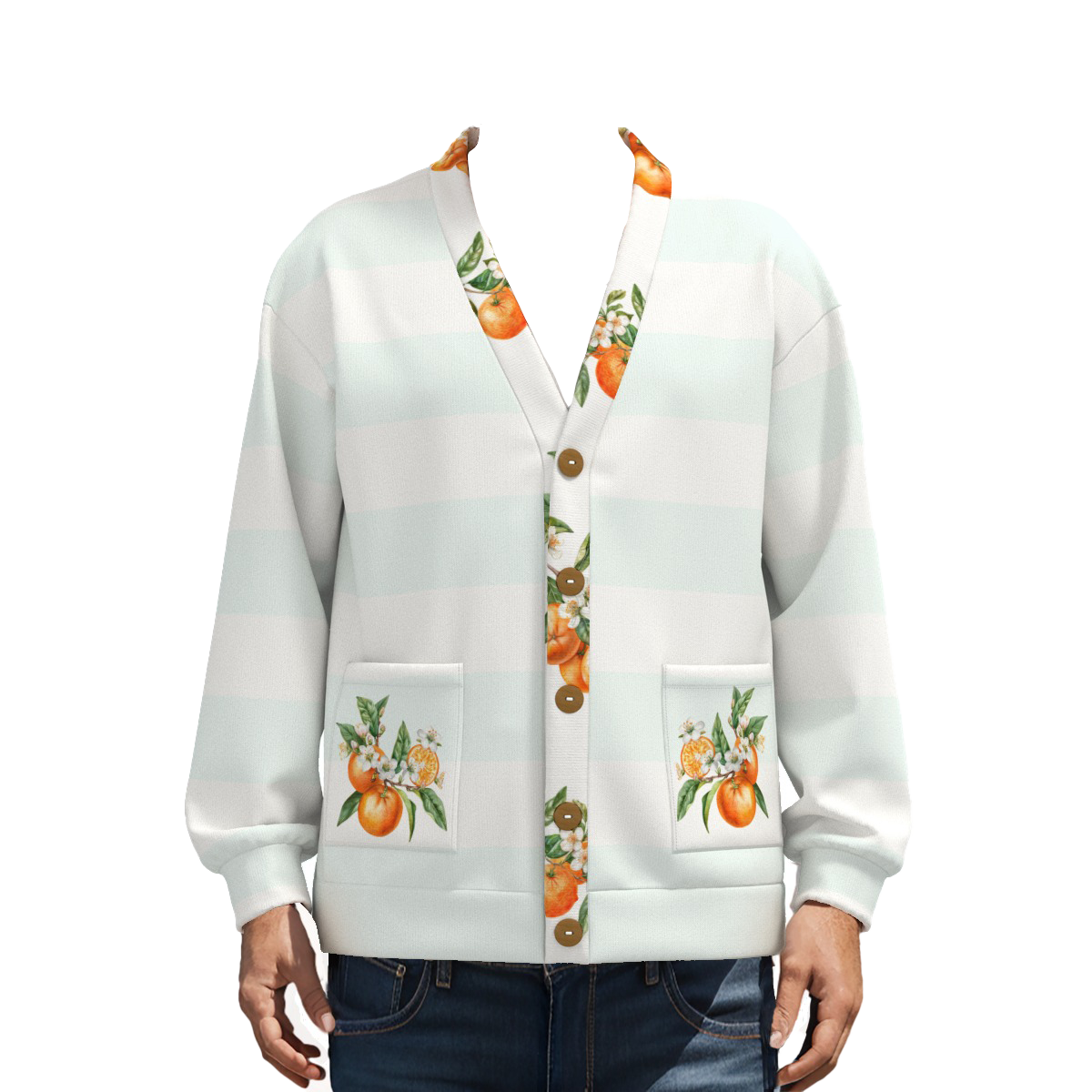 Oranges and Mint Stripe Cardigan