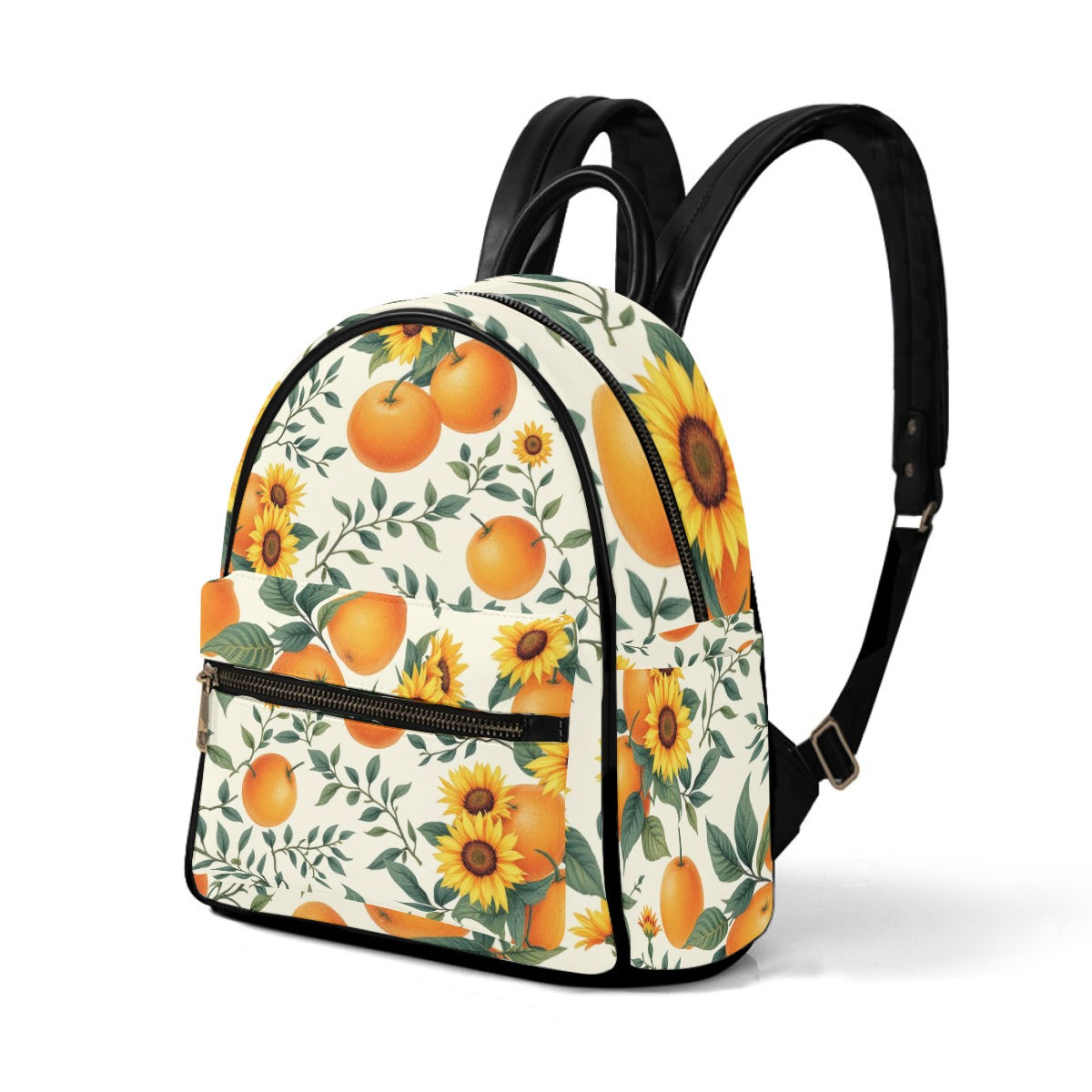 Orange Sunflower Grove Mini Backpack