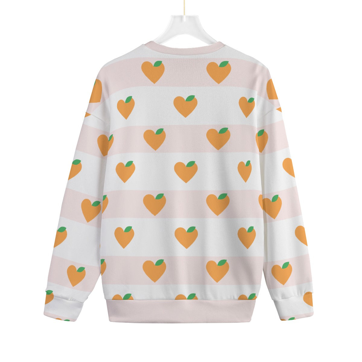 Orange Hearts Knitted Fleece Sweater