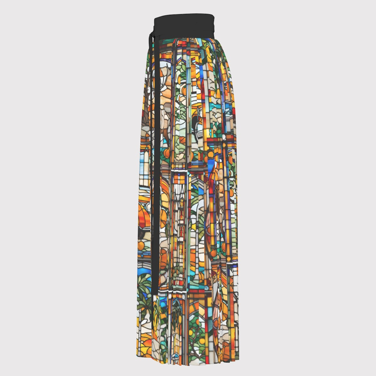 Orange Elk Stained Glass Women's Pleated Skirt