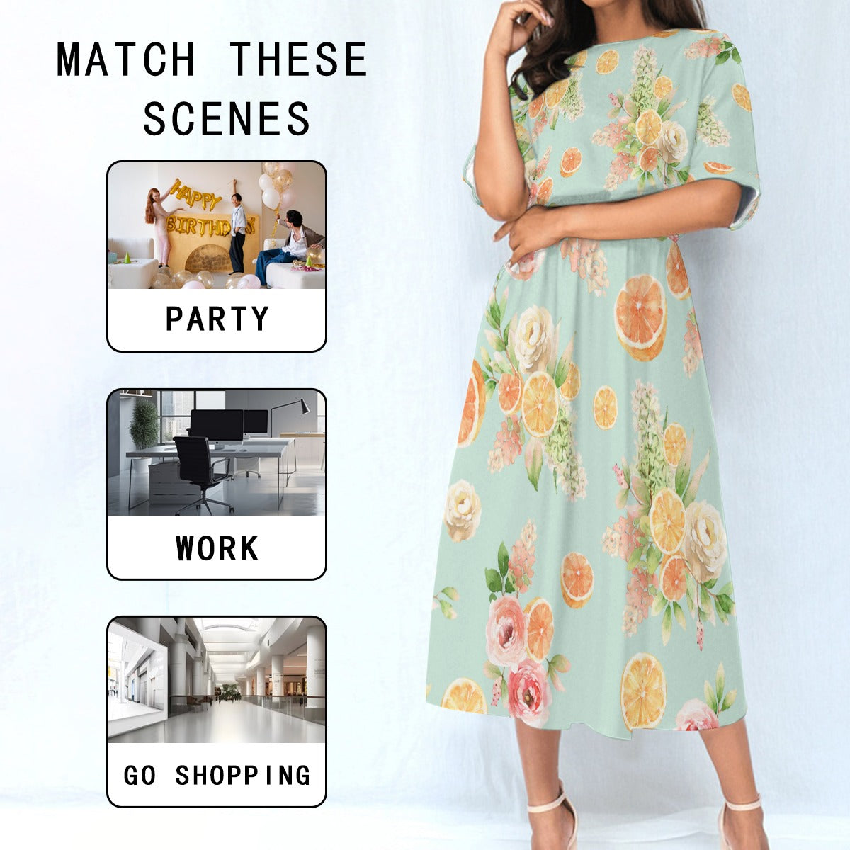 Citrus Bloom Dress - Mint