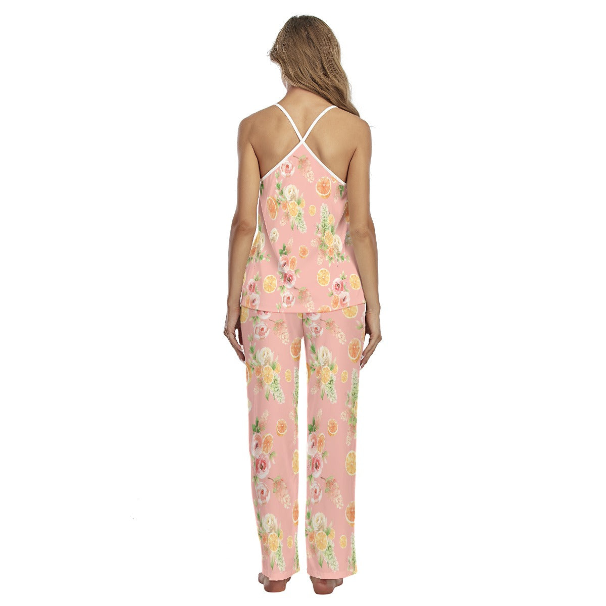 Spring Floral Oranges Women's Cami Pajamas Set