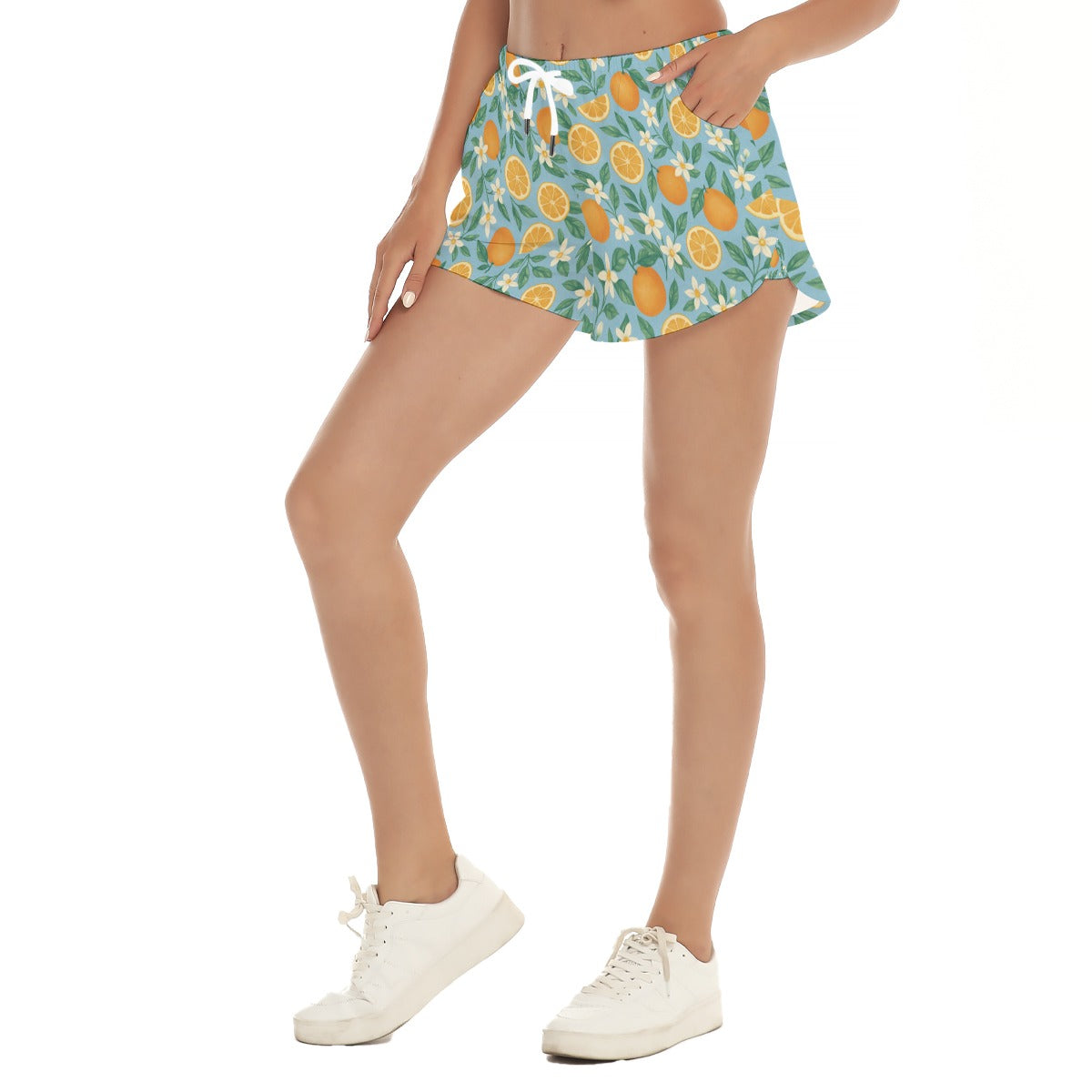 Playful Orange Blossoms Woman's Shorts