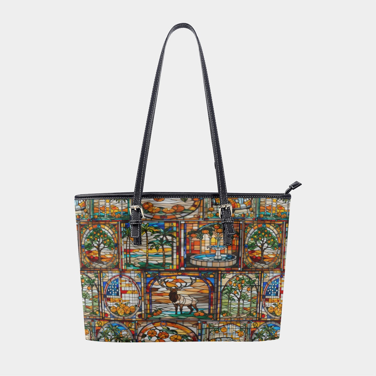 Orange Elks Stained Glass Women's Tote Bag