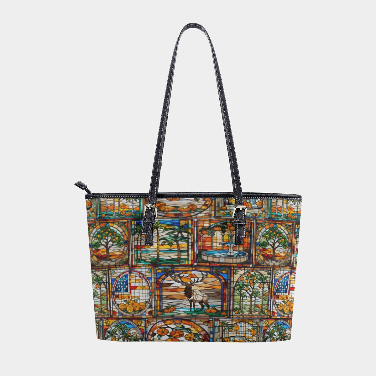Orange Elks Stained Glass Women's Tote Bag