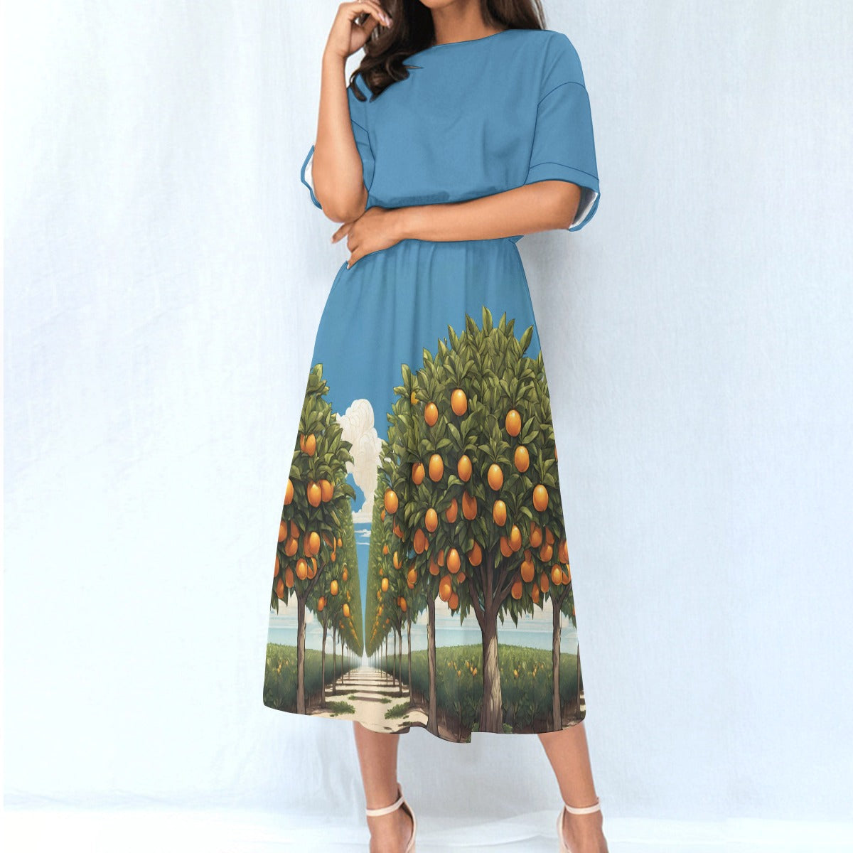 Orange Groves Women's Elastic Waist Dress