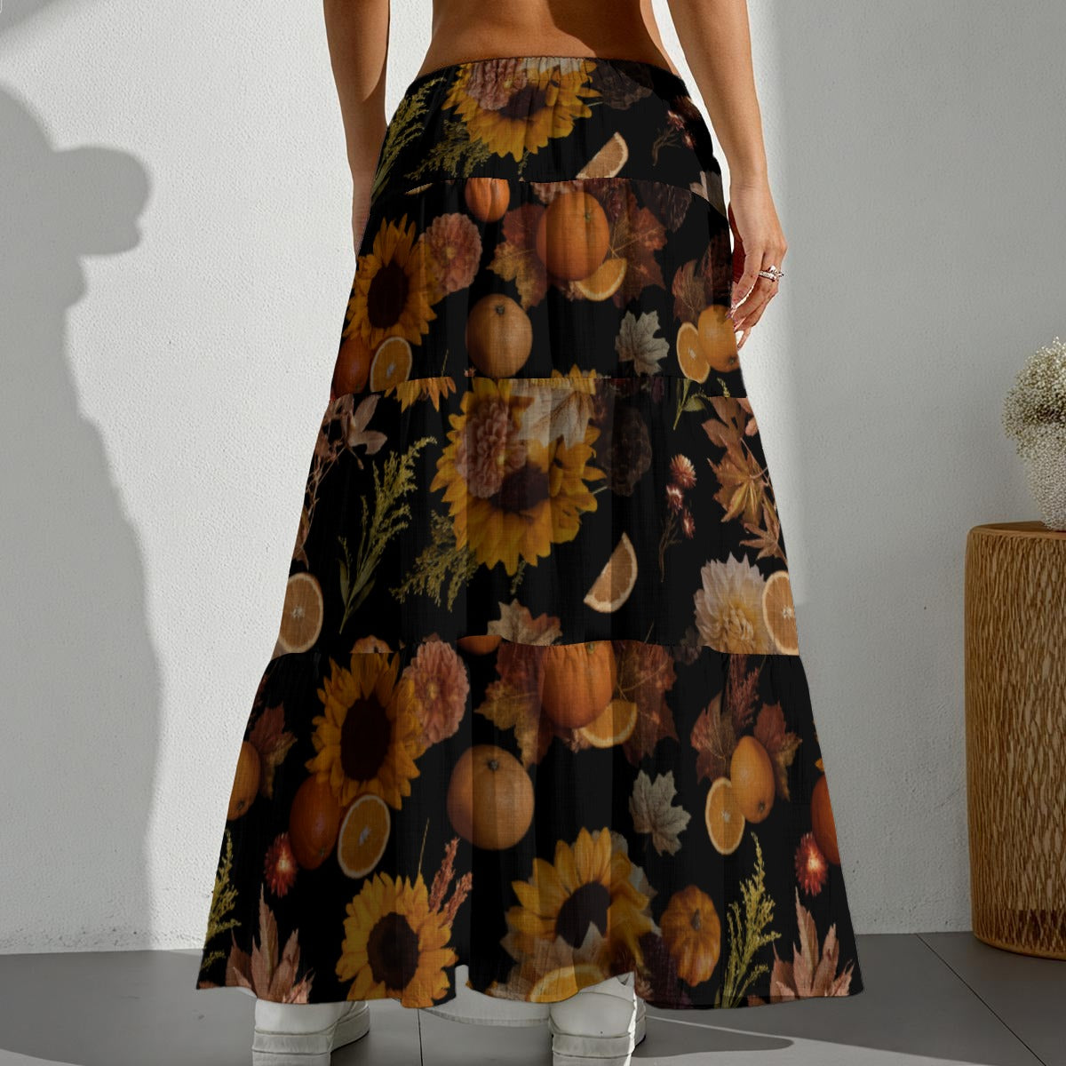 All-Over Print Women's Pleated Long Skirt