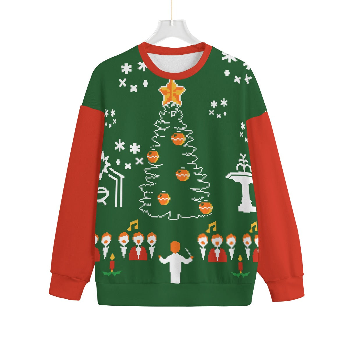 Old Towne Christmas Tree Lighting "Ugly" Knitted Fleece Sweater