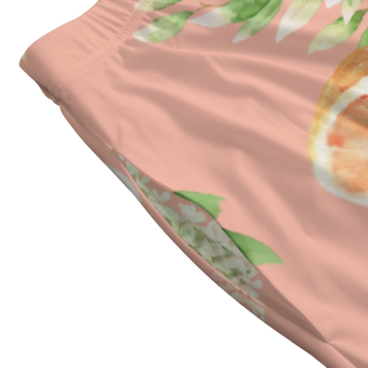 Citrus Bloom Women's Long Maxi Skirt With Pockets - Peach