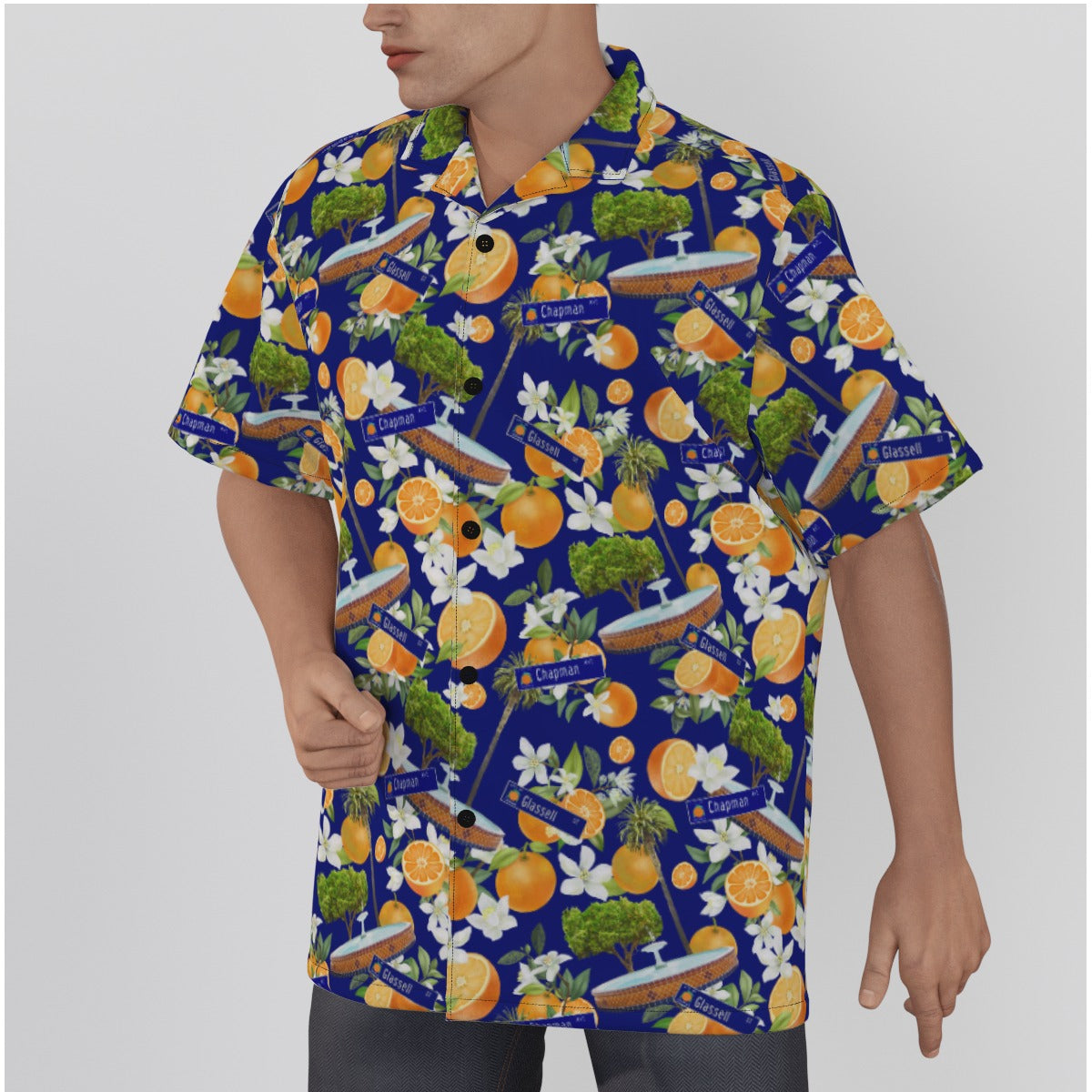 Old Towne Hawaiian Men's Hawaiian Shirt With Button Closure - Cotton poplin
