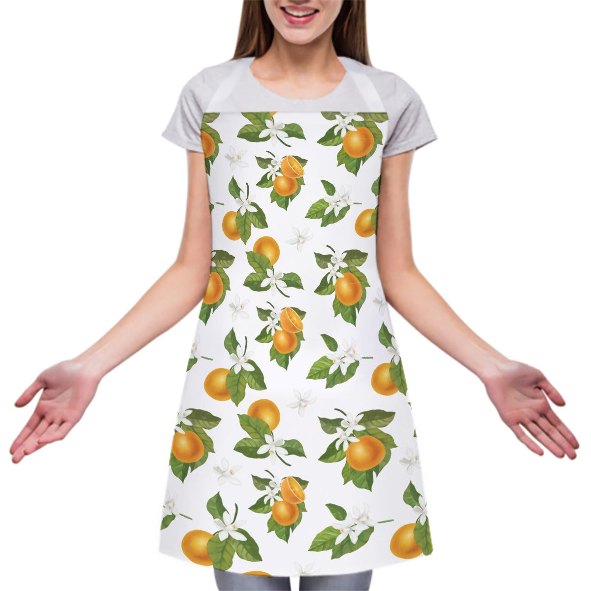 Simply Orange Adjustable Apron With White Strap