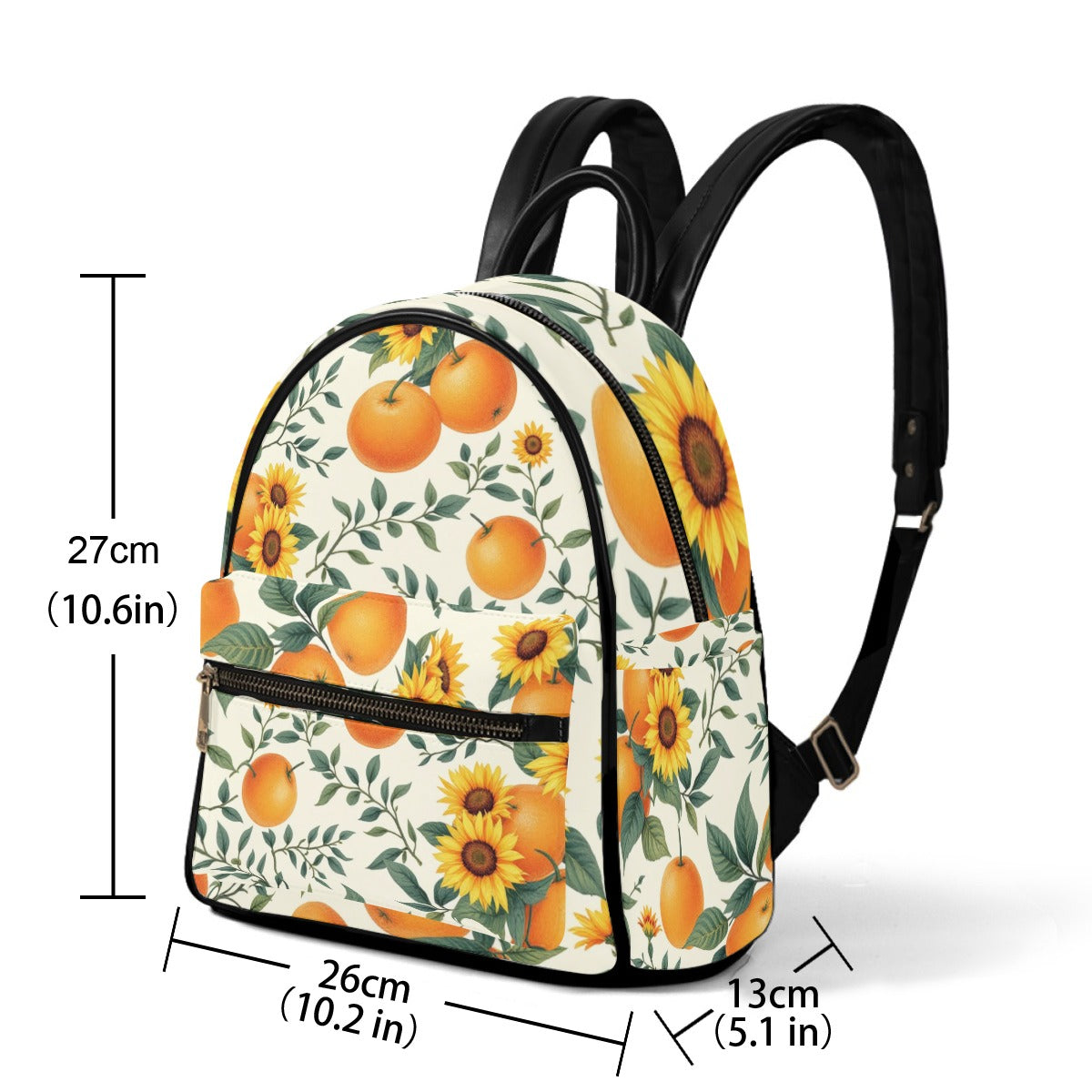 Orange Sunflower Grove Mini Backpack