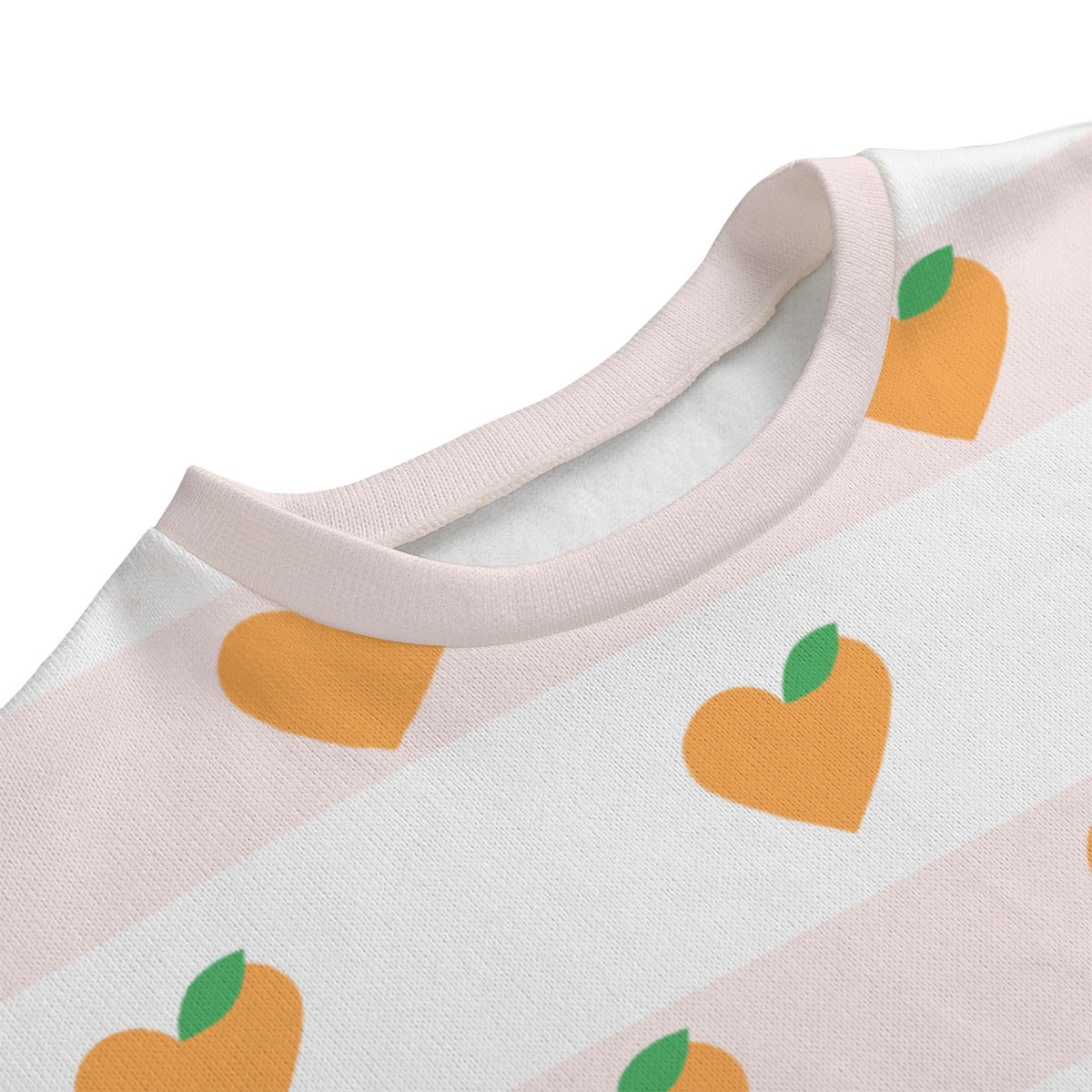 Orange Hearts Knitted Fleece Sweater