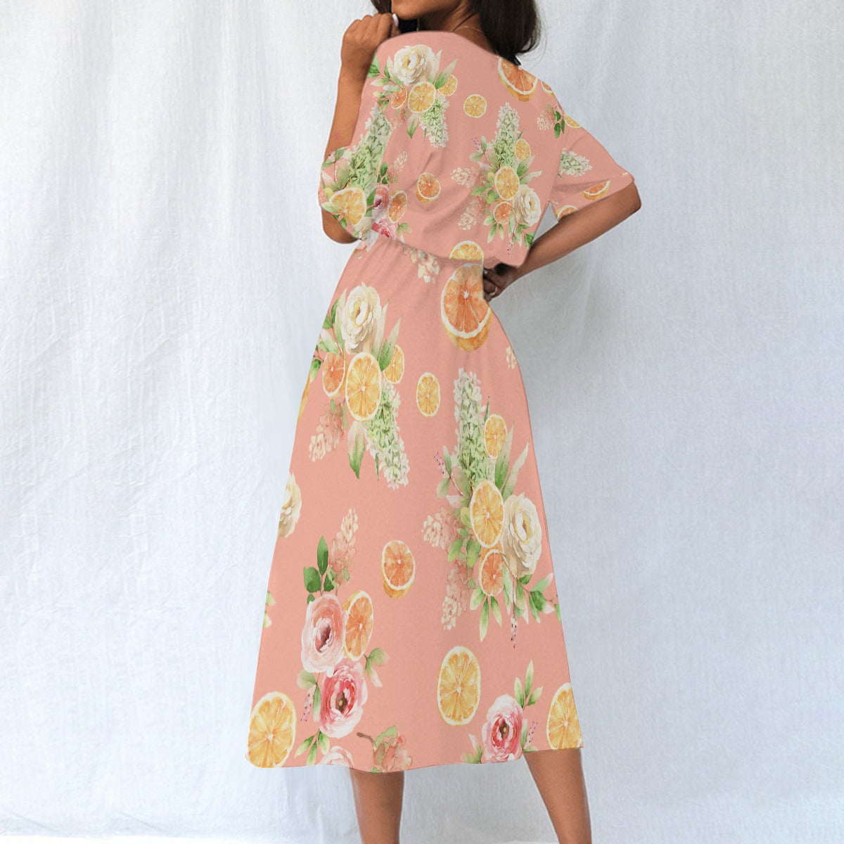 Citrus Bloom Dress - Peach