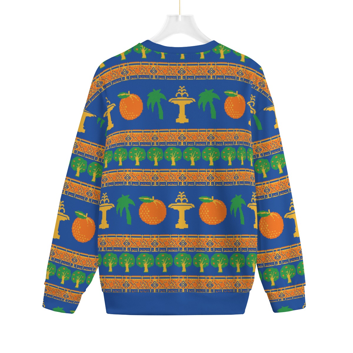 "Ugly" OT Orange Knitted Fleece Sweater in Blue