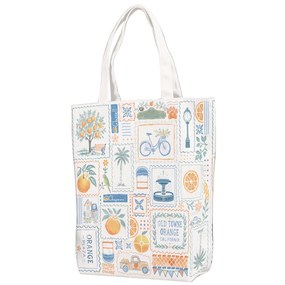 La Dolce Orange Canvas Bag With Shoulder Strap