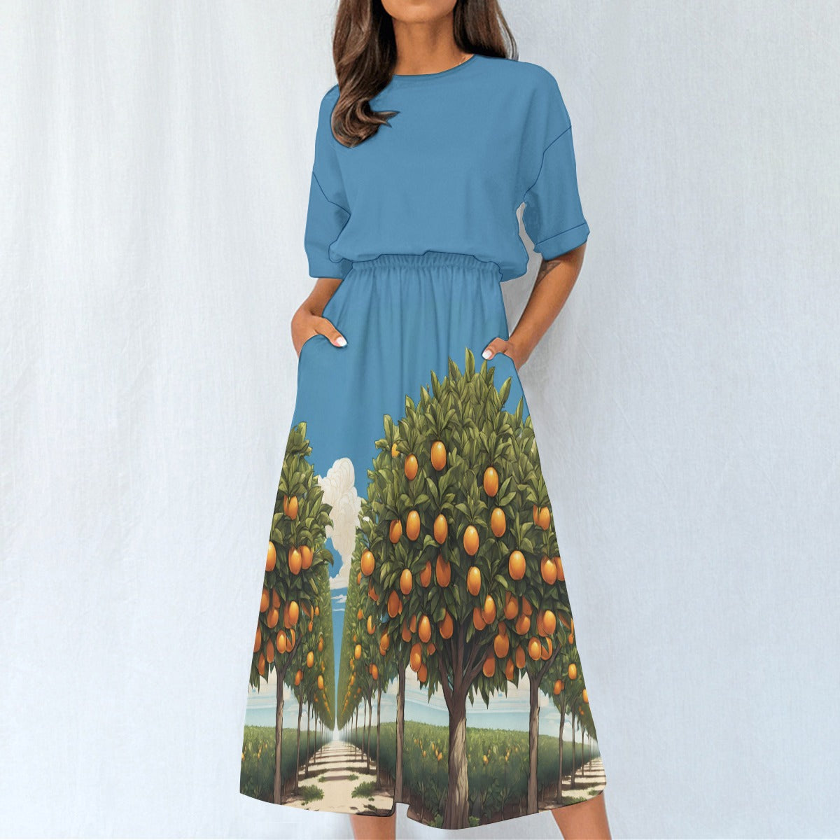 Orange Groves Women's Elastic Waist Dress