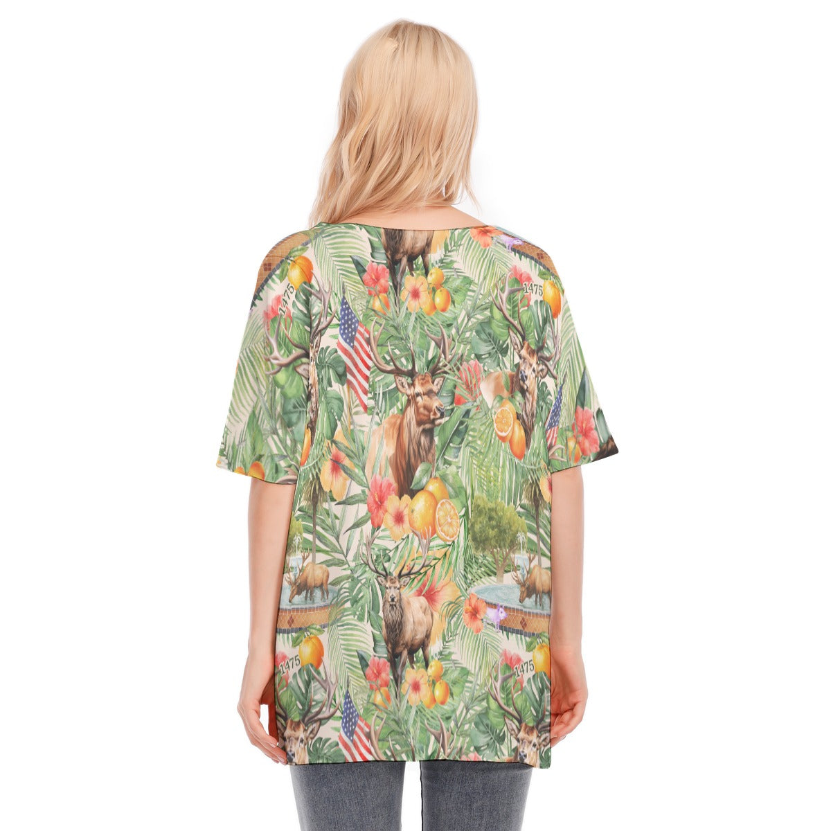 Elks Lodge 1475 Tribute Bat-Sleeve Blouse