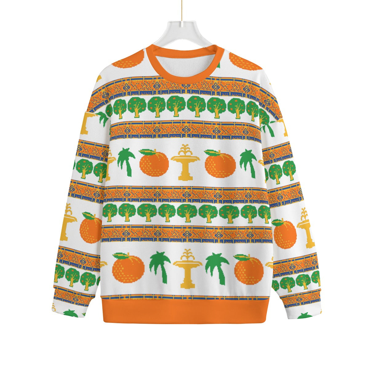 Old Towne "Ugly" Christmas Knitted Fleece Sweater in White