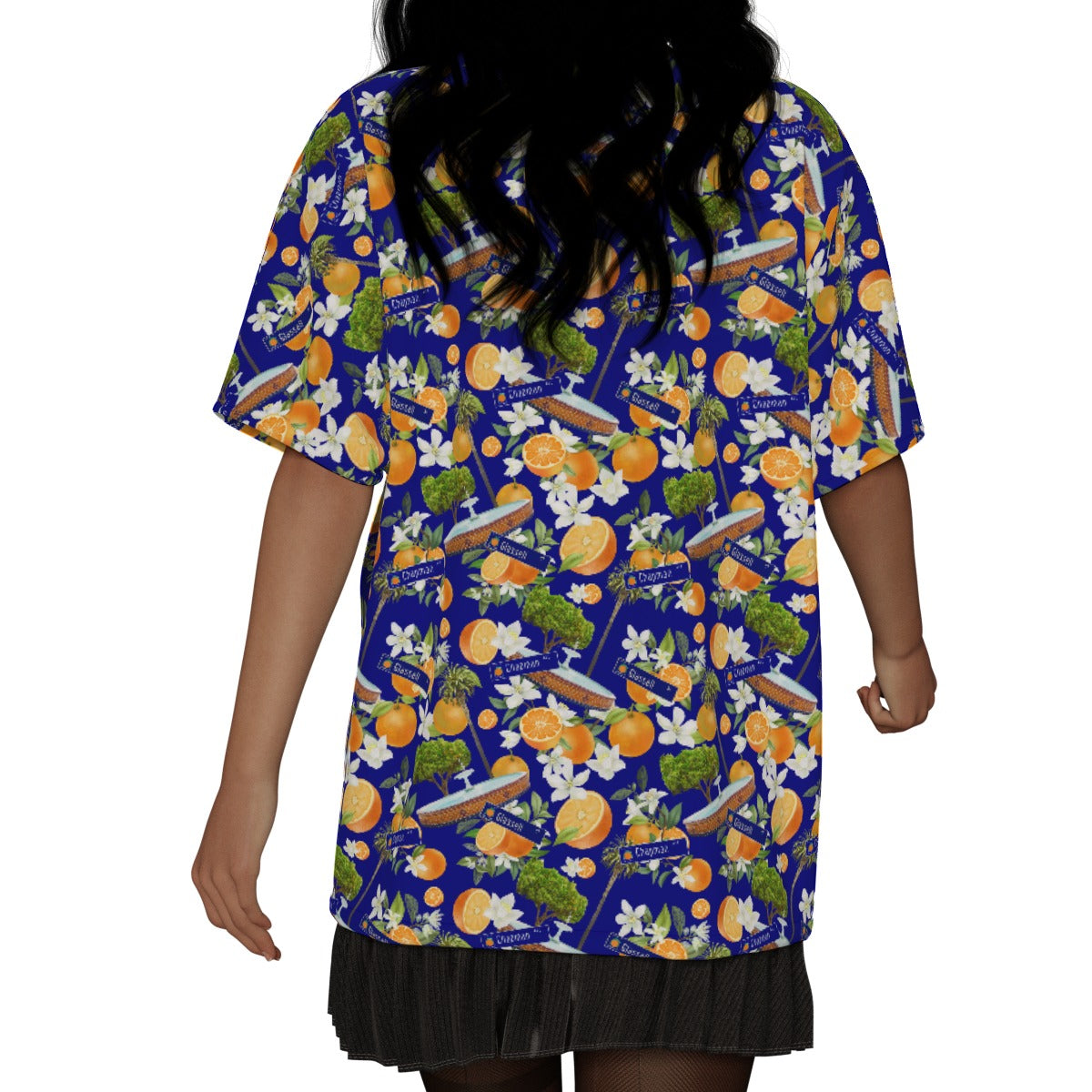 Old Towne Hawaiian Loose-fit Blouse in Blue