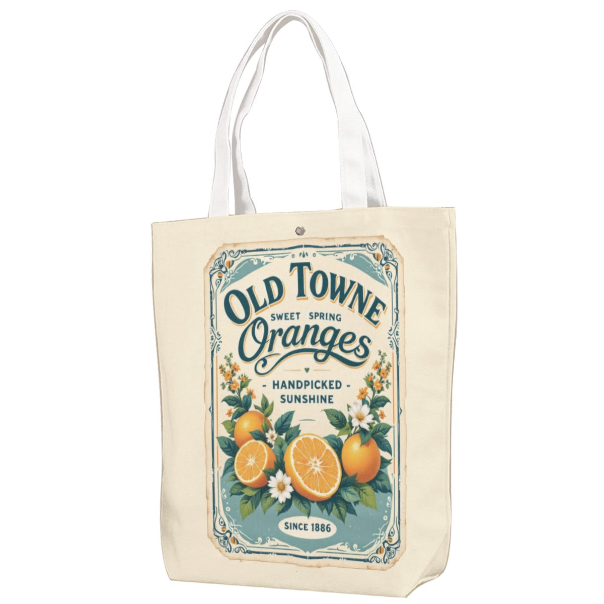 Old Towne Oranges Canvas Tote – Vintage Citrus Charm