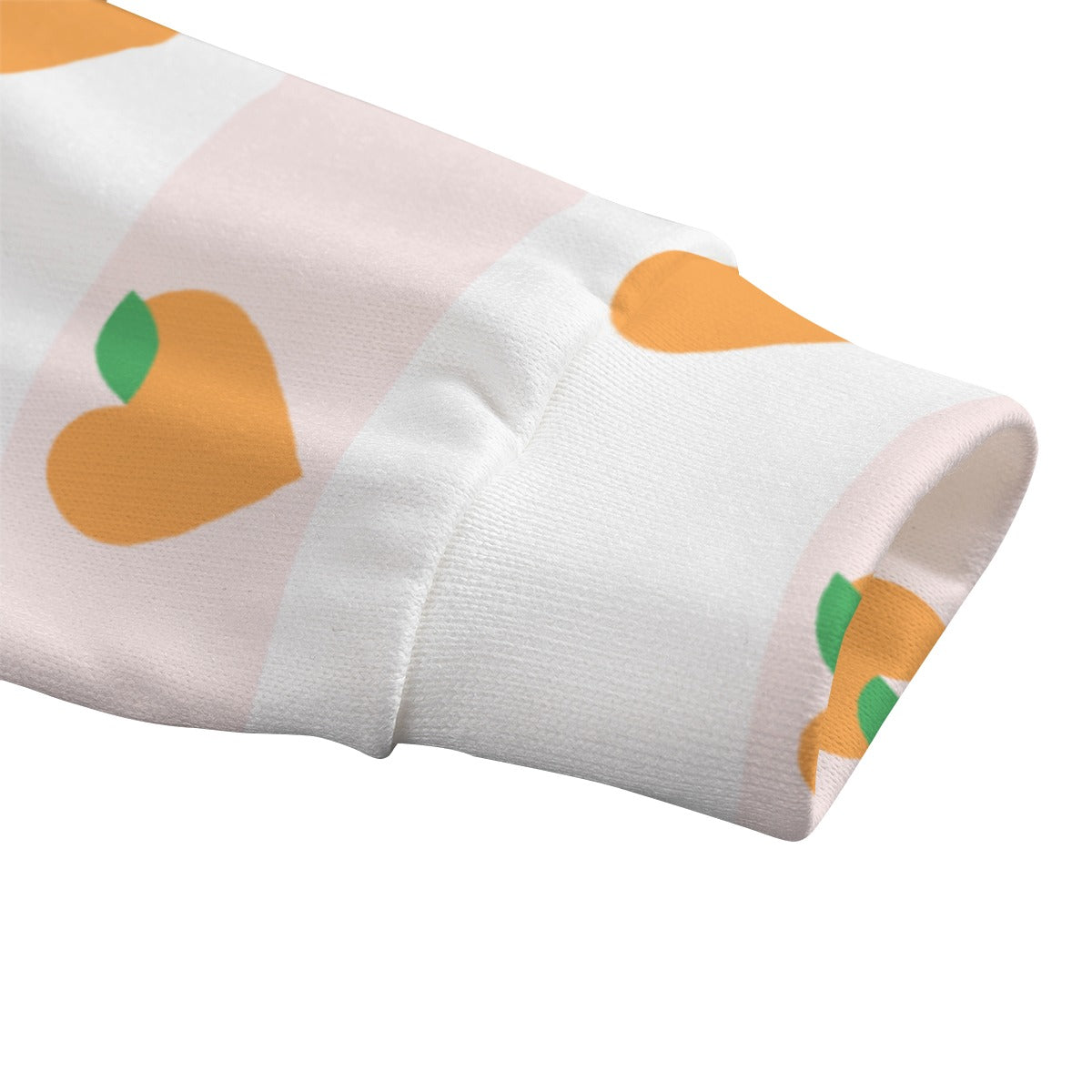 Orange Hearts Knitted Fleece Sweater