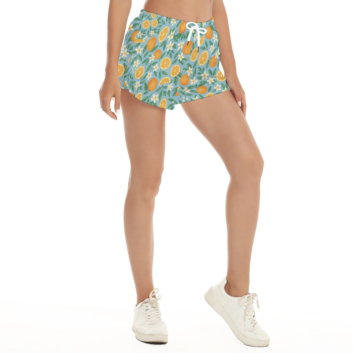 Playful Orange Blossoms Woman's Shorts
