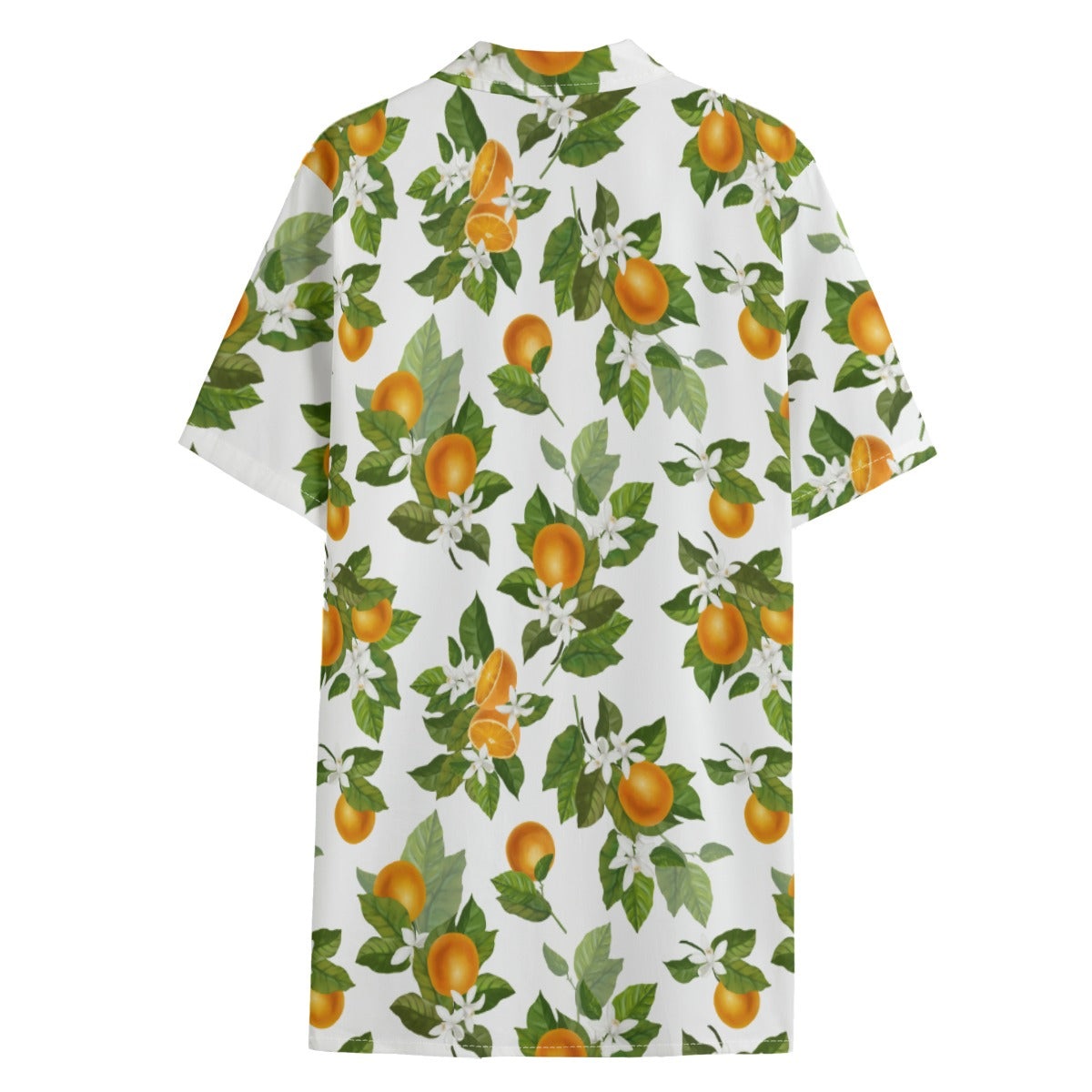 Simply Orange Men's Hawaiian Shirt With Button Closure | Cotton poplin