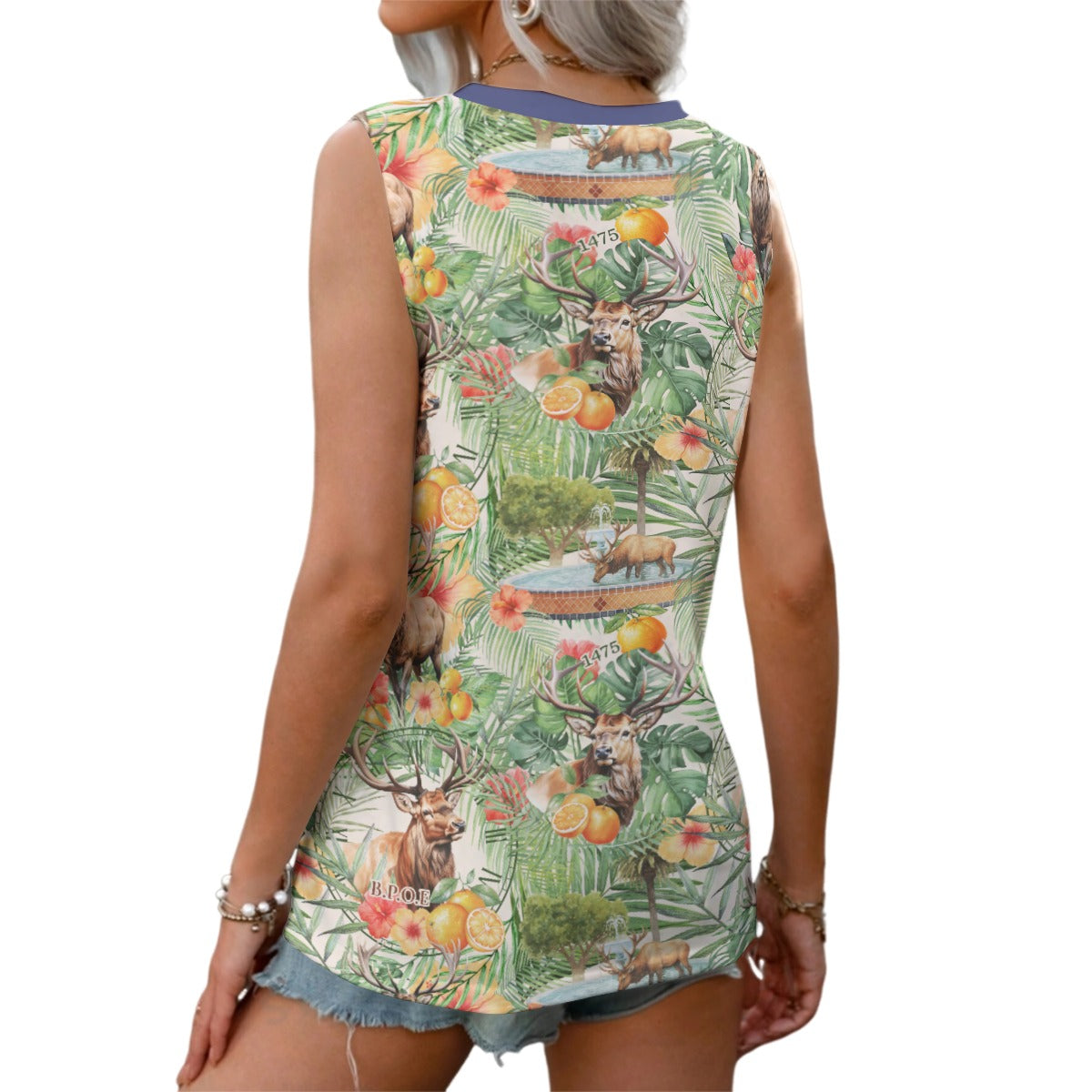 Elks Lodge 1475 Tribute V-Neck Tank Blouse
