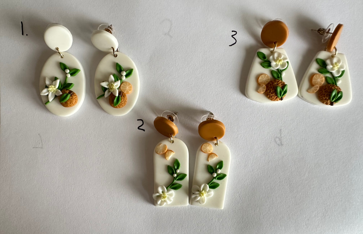 Clay Orange Blossom Earrings