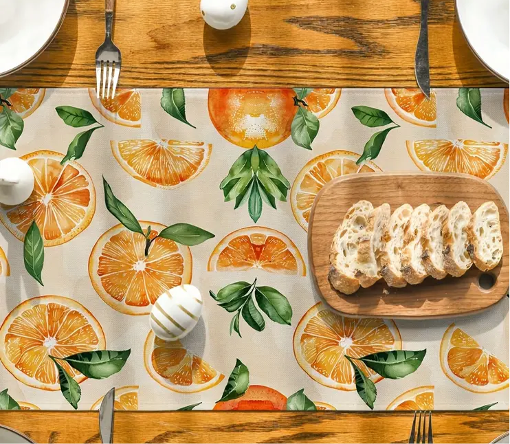 Botanical Oranges Table Runners (white or beige background)