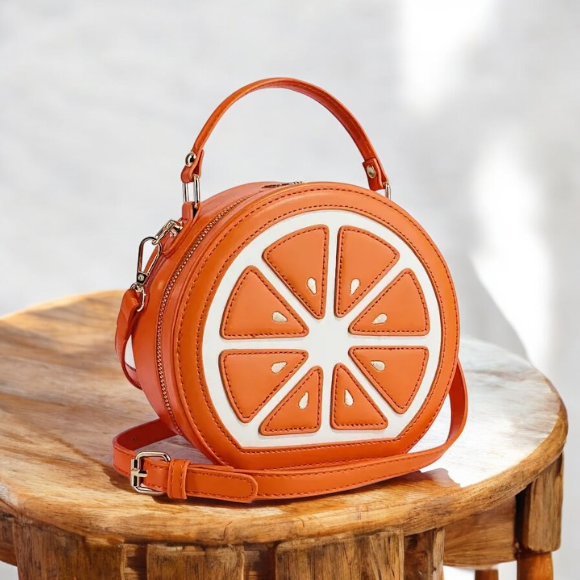 Citrus Charm Round Crossbody Bag
