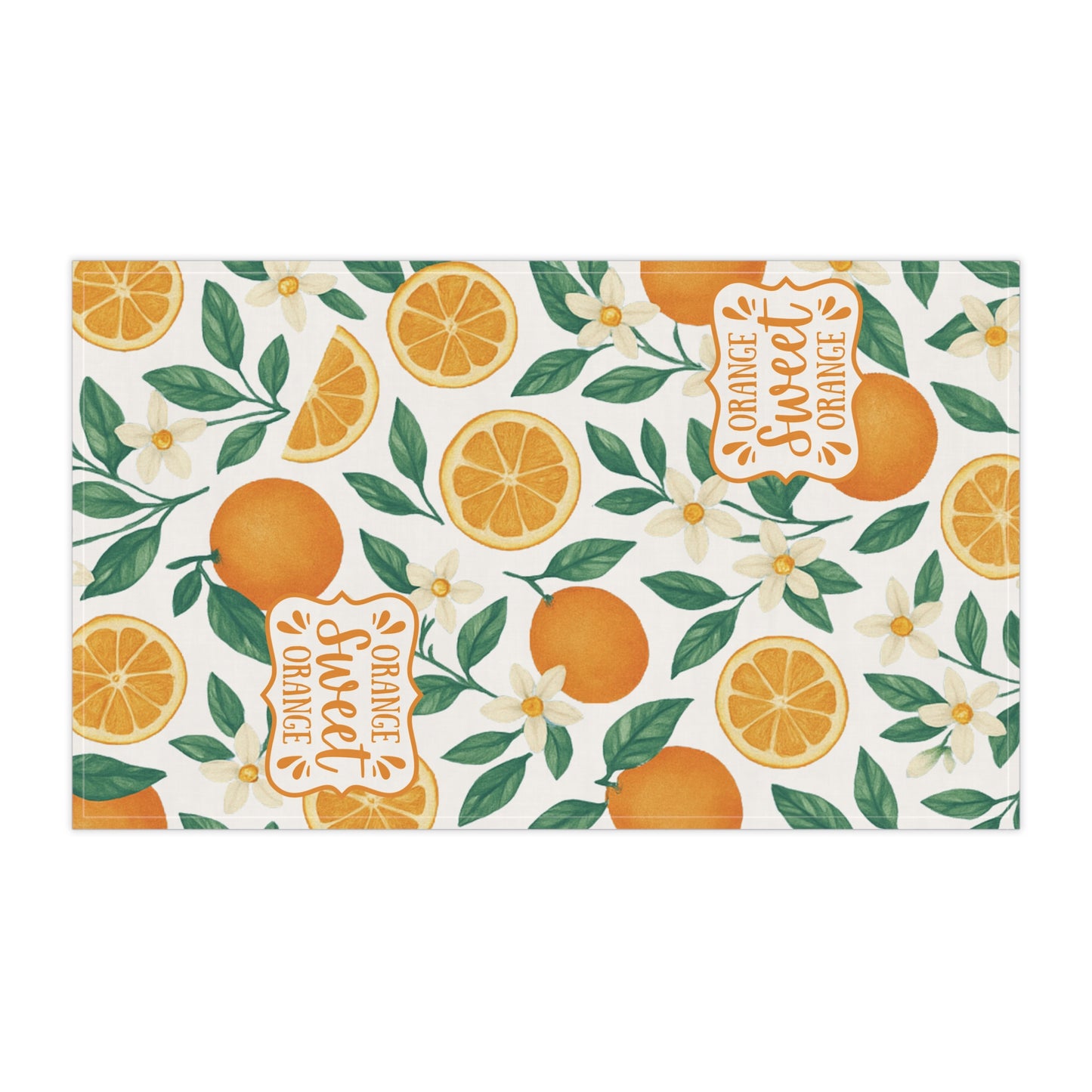 "Orange Sweet Orange" Tea Towel - Cheerful Kitchen Decor, Gifts for Home, Housewarming, Summer Gatherings, Citrus Lovers