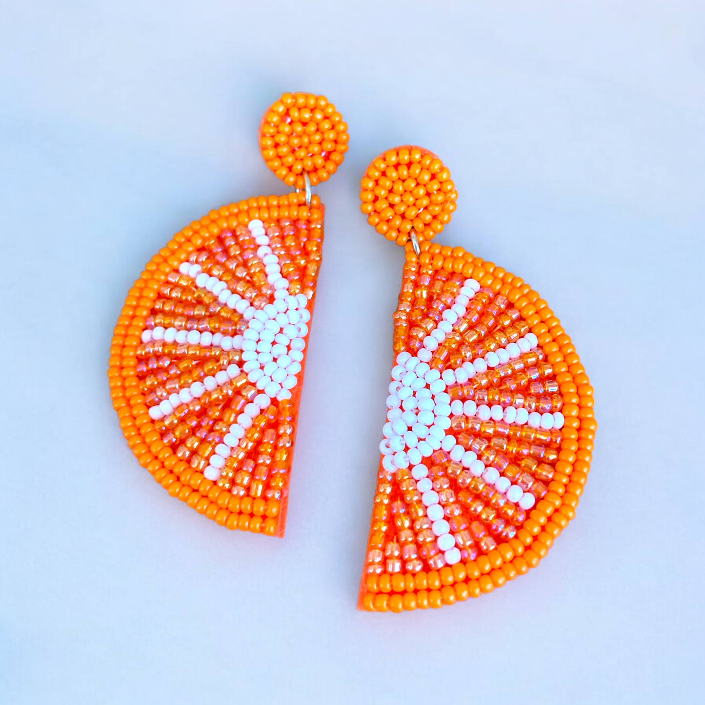 Beaded Orange Slice Earrings
