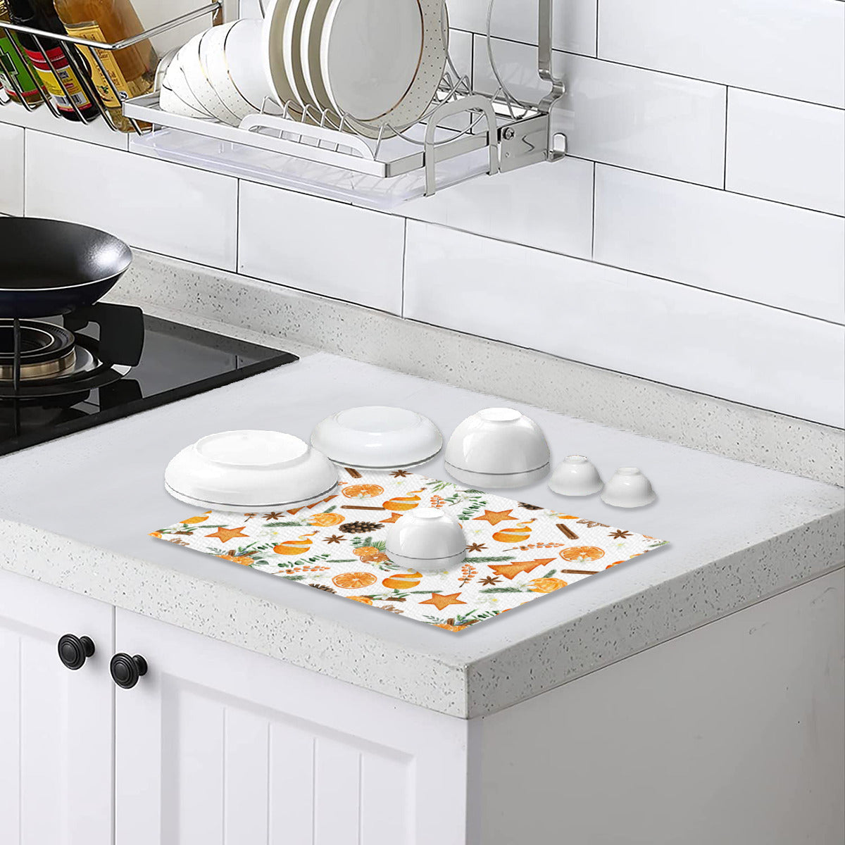 Citrus Spice Christmas Placemats in White