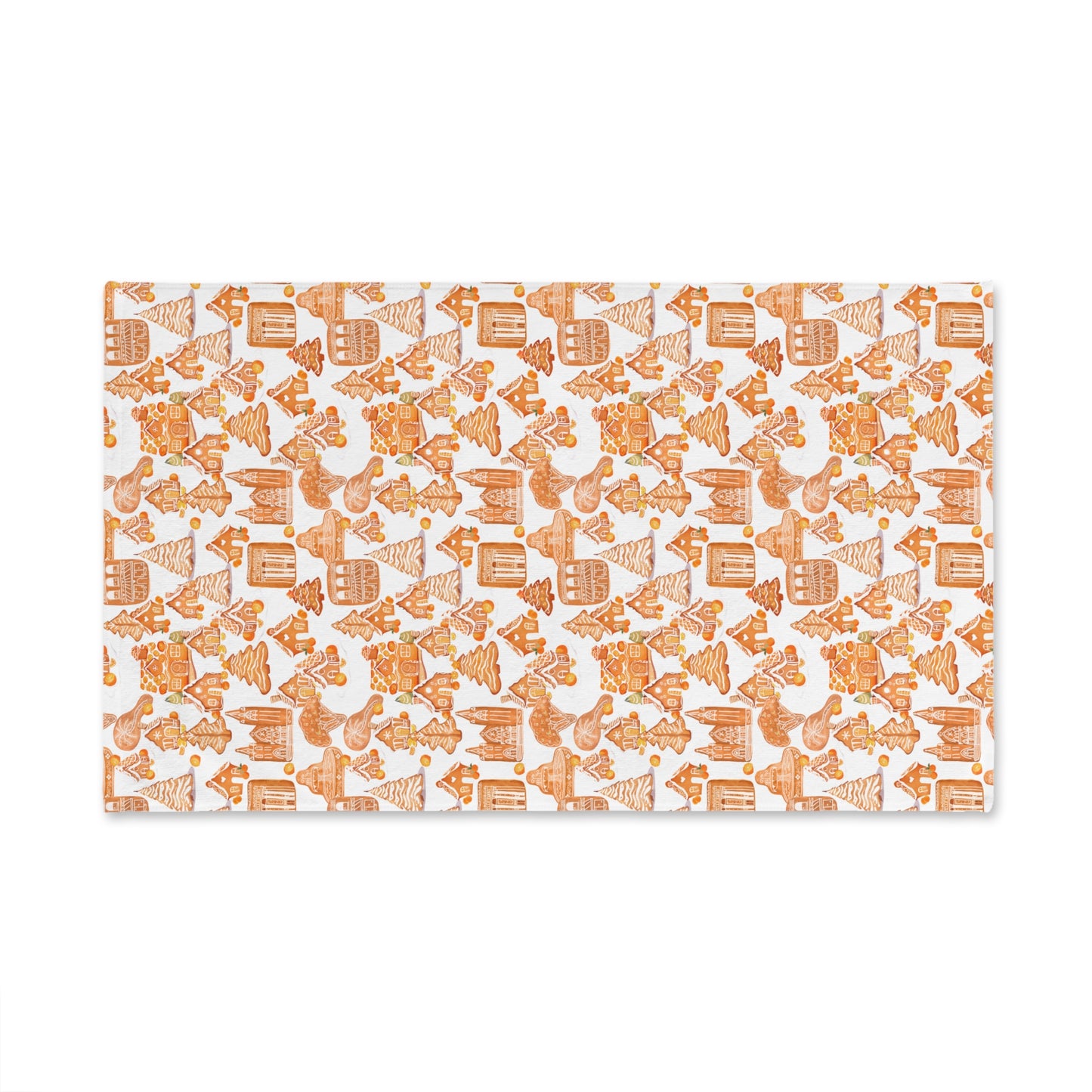 Old Towne Orange Gingerbread Village Hand Towel