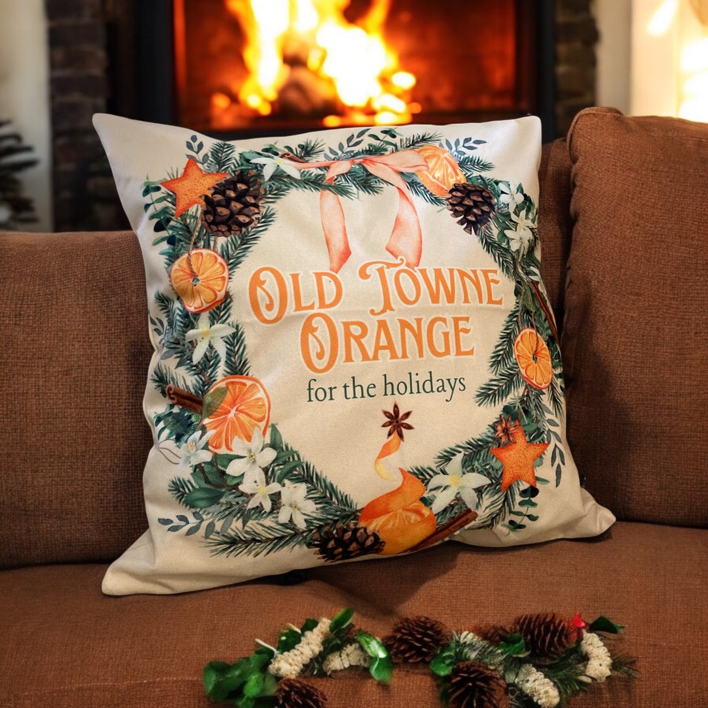 Old Towne Orange for the holidays Pillowcase
