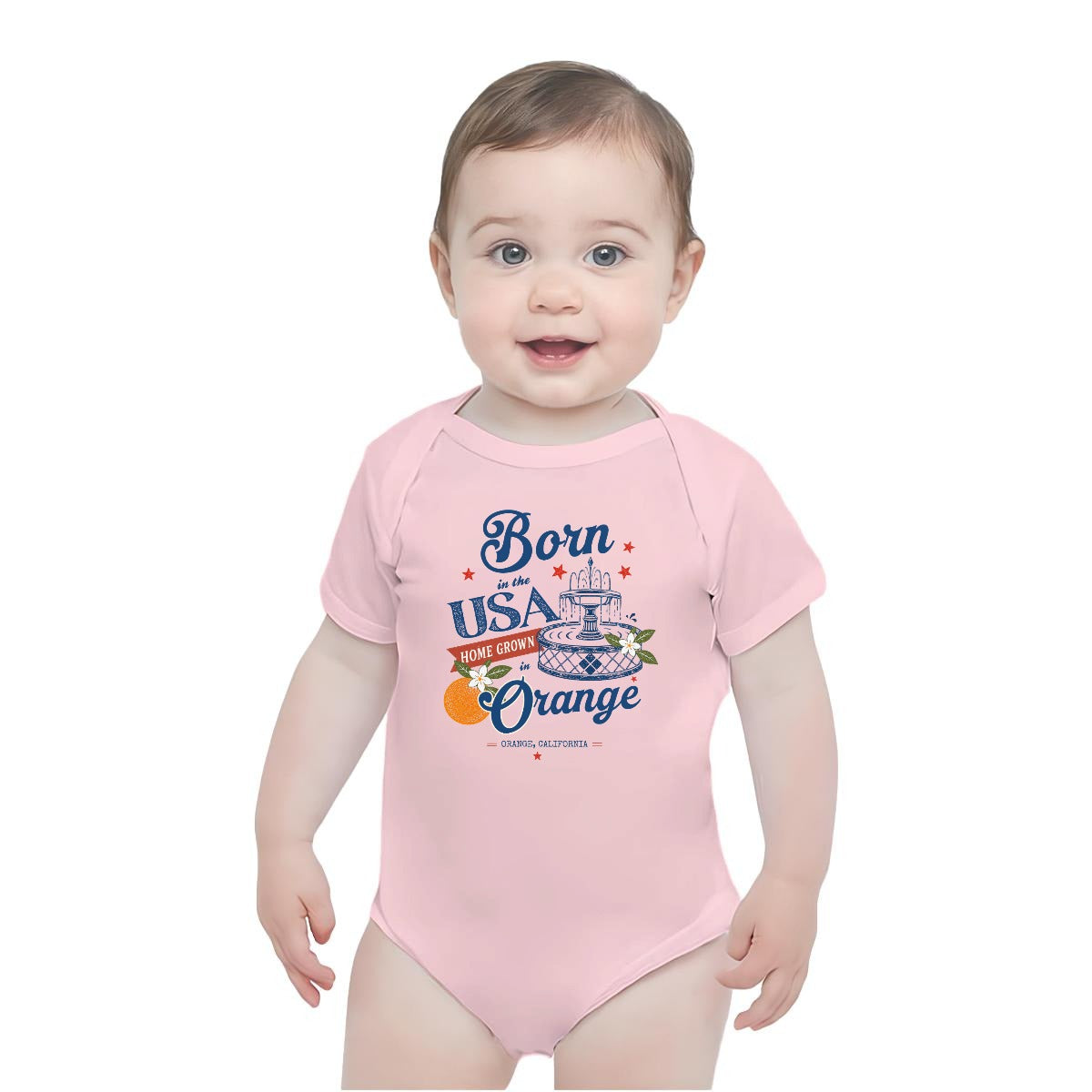 Born in the USA, Homegrown in Orange Baby Onesie