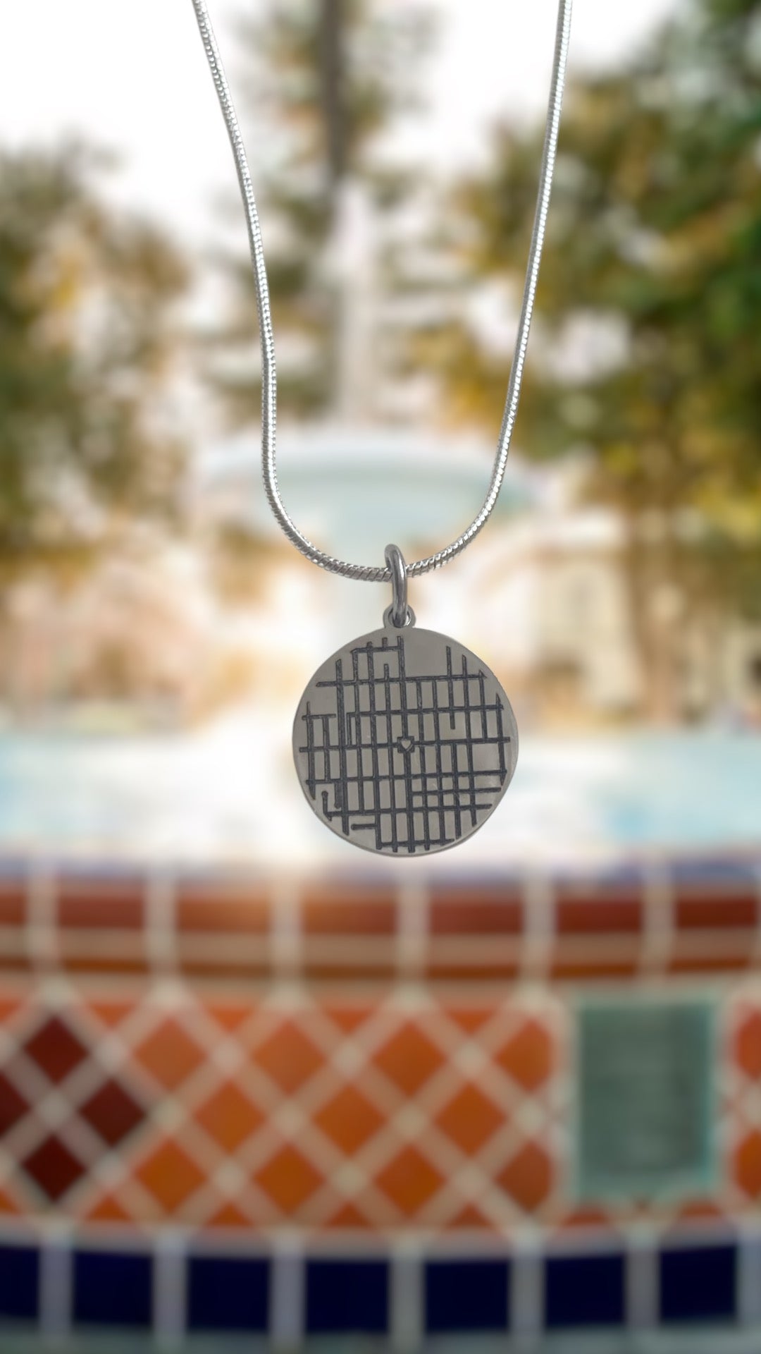 Old Towne Map Necklace