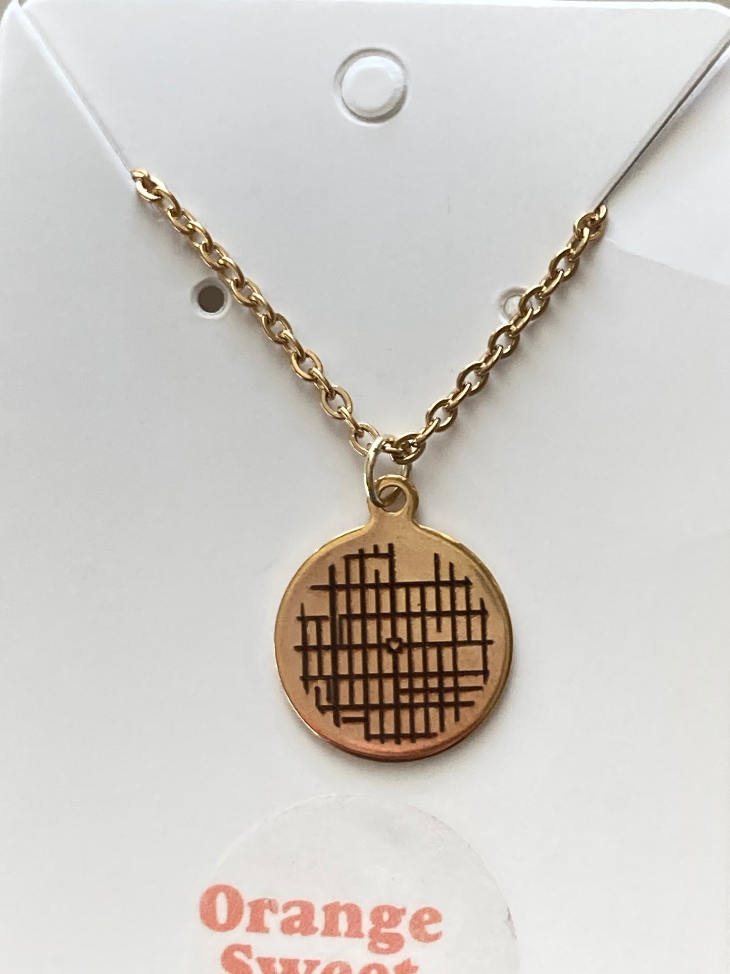 Old Towne Orange Map Necklace