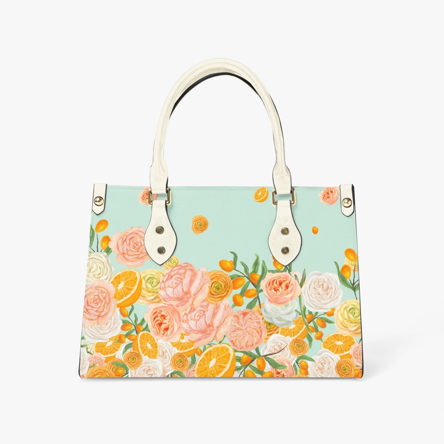 Citrus Blossom Women's Purse in Mint - Long Strap