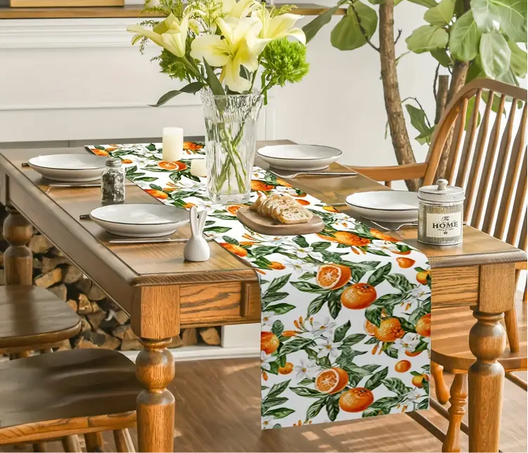 Botanical Oranges Table Runners (white or beige background)
