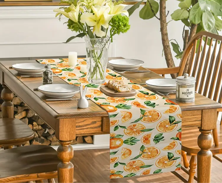 Botanical Oranges Table Runners (white or beige background)