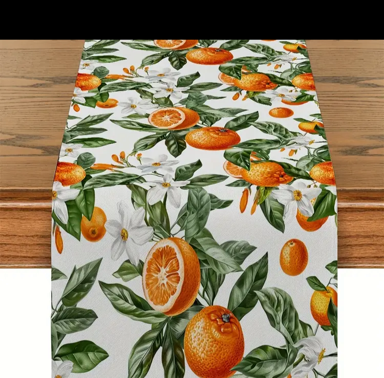 Botanical Oranges Table Runners (white or beige background)
