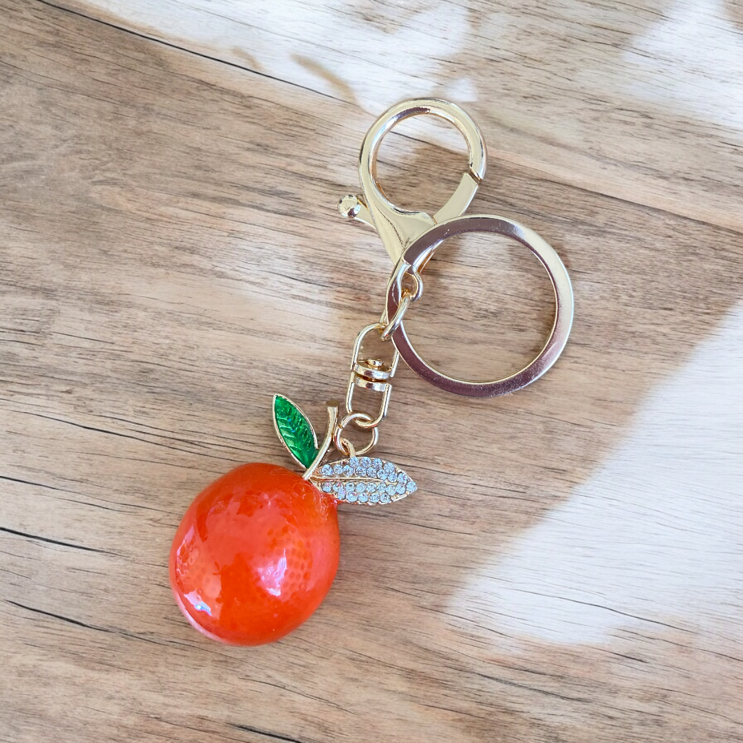 Orange Fruit Rhinestone keychain